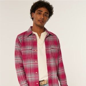 New with tags Men's Hollister large red and grey flannel